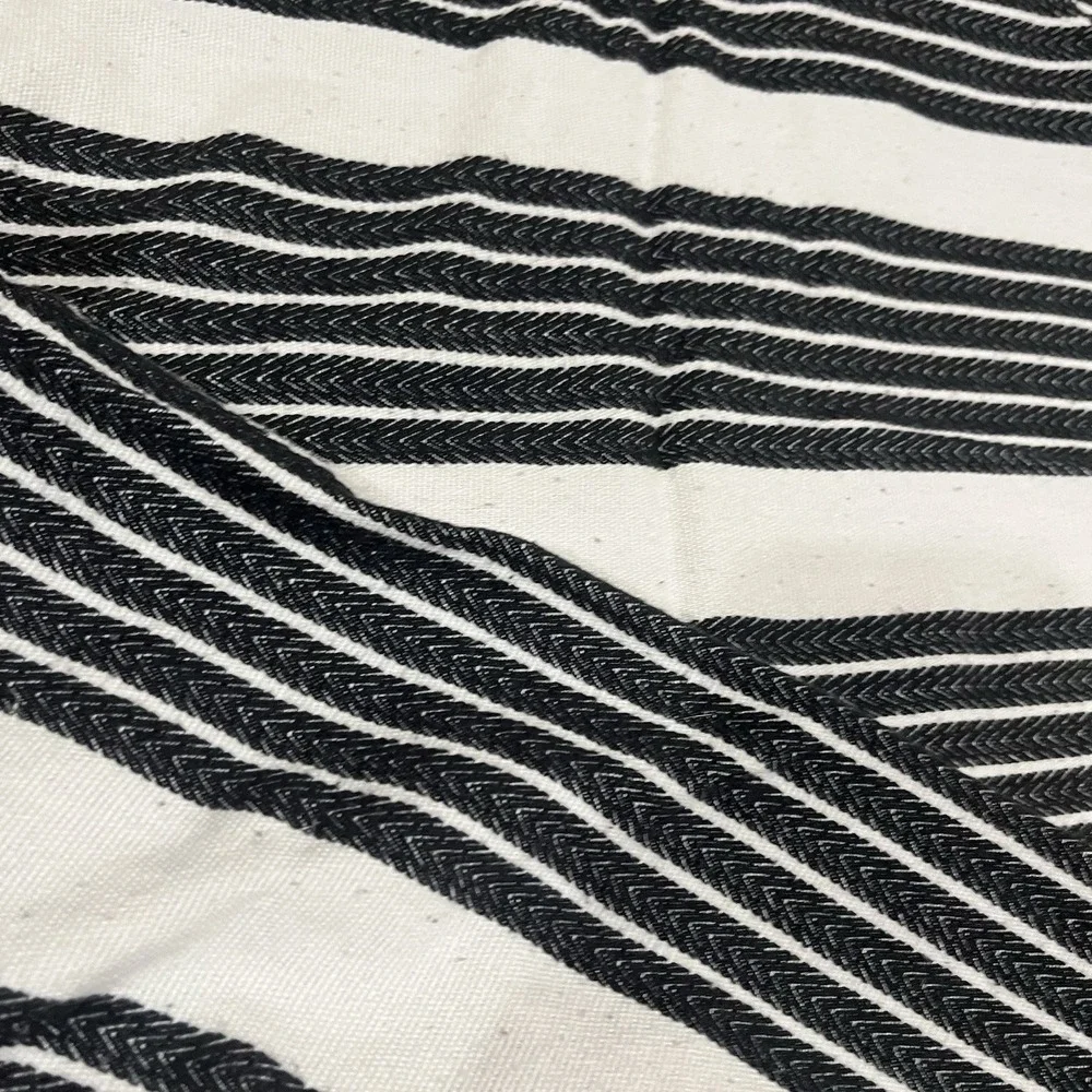 IKEA Mettalise Throw Pillow Black Striped 16x26
